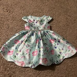 Rare Editions Blue Floral Baby Dress